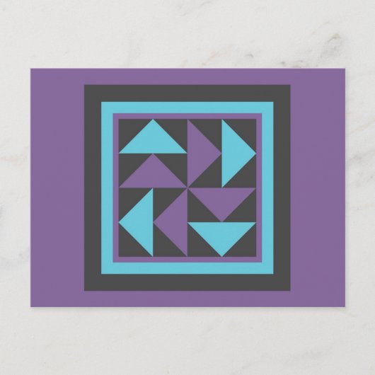 Quilt Postcard - Flying Dutchman (lila/blau) Postkarte (Vorderseite)