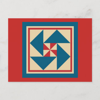 Quilt Postcard - Patriotische Spin (rot) Postkarte