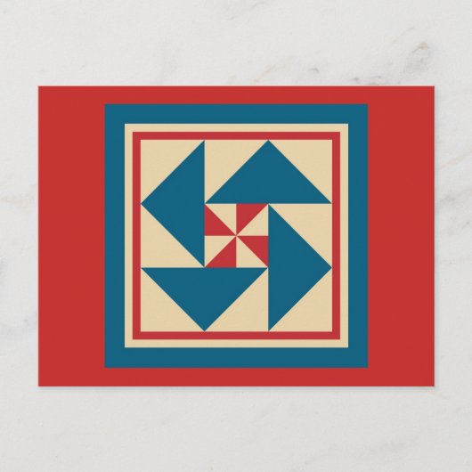 Quilt Postcard - Patriotische Spin (rot) Postkarte (Vorderseite)