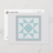 Quilt Postcard - Sägezahnstern (hellblau) Postkarte (Vorne/Hinten)