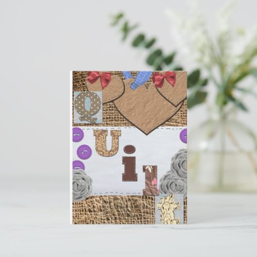 Quilt Postkarte (Stehend Vorderseite)