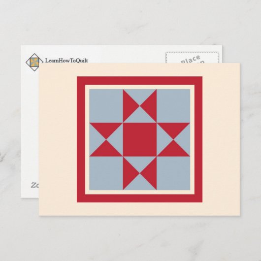 Quilt Postkarten - Der Ohio Star (Vorne/Hinten)