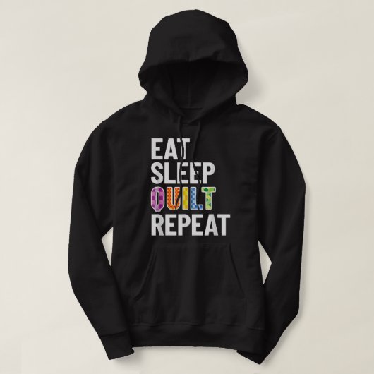 Quilt; Quilt-Geschenk; isst schlafend Quilt Rep Hoodie (Design vorne)