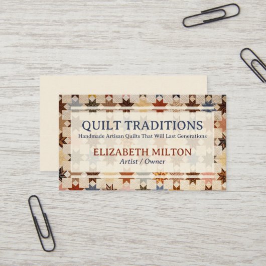 Quilt / Quilterin Visitenkarte (Vorderseite/Rückseite Beispiel)