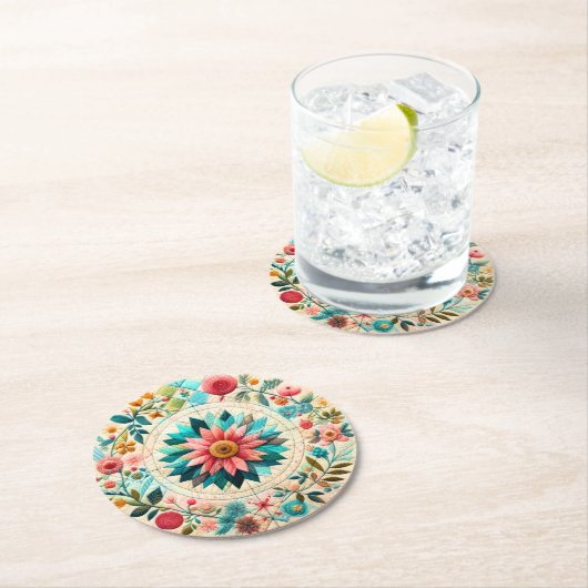 Quilt Runder Pappuntersetzer (Vor Ort)