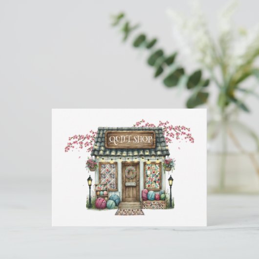 QUILT SHOP Postkarte (Stehend Vorderseite)