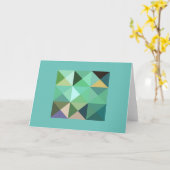 Quilt Square Aqua Aquamarine Tonart Karte (Gelbe Blume)