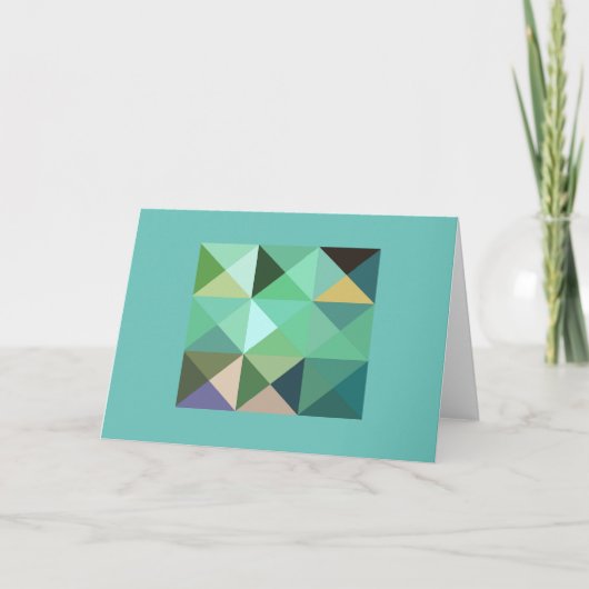 Quilt Square Aqua Aquamarine Tonart Karte (Vorderseite)