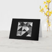 Quilt Square Black Gray Tones Note Card Karte (Gelbe Blume)