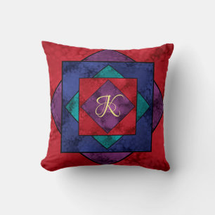 Quilt Square Monogram Kissen