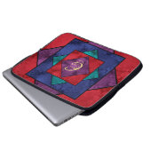 Quilt Square Monogram Laptopschutzhülle (Vorne Knopf)