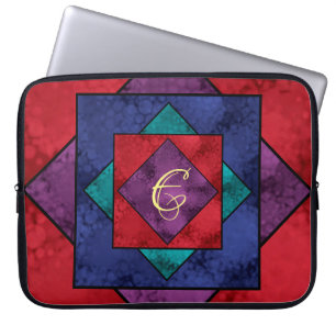 Quilt Square Monogram Laptopschutzhülle