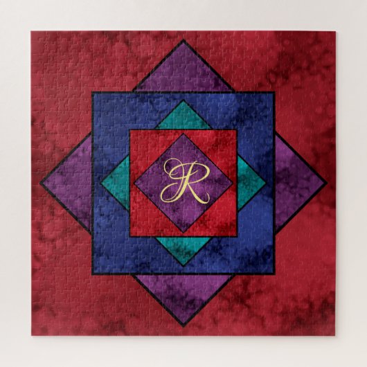 Quilt Square Monogram Puzzle (Vertikal)