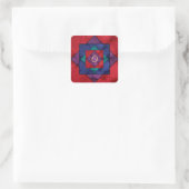 Quilt Square Monogram Quadratischer Aufkleber (Tasche)