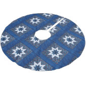 Quilt star blau polyester weihnachtsbaumdecke (Schrägansicht)