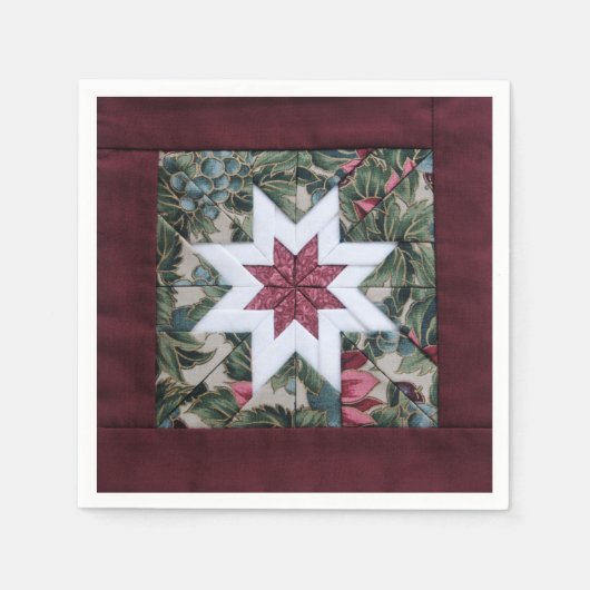 Quilt-Sternmaroon Serviette (Vorderseite)