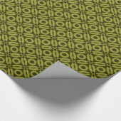 Quilt-Stil-Muster 02 - Olive auf Dunkeloliv Geschenkpapier (Ecke)