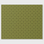 Quilt-Stil-Muster 02 - Olive auf Dunkeloliv Geschenkpapier (Flach)