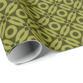 Quilt-Stil-Muster 02 - Olive auf Dunkeloliv Geschenkpapier (Rolleneckpunkt)