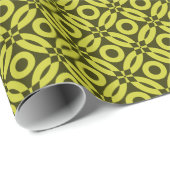 Quilt Style Muster 02 - Banana on Deep Olive Geschenkpapier (Rolleneckpunkt)