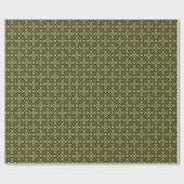 Quilt Style Muster 02 - Dunkles Olive auf Khaki Geschenkpapier (Flach)