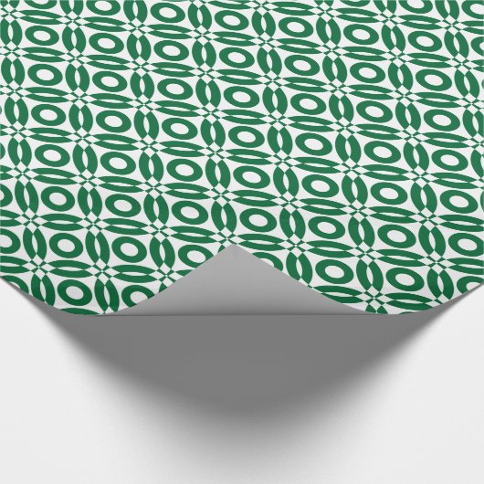 Quilt Style Muster 02 - Forest Green on White Geschenkpapier (Ecke)