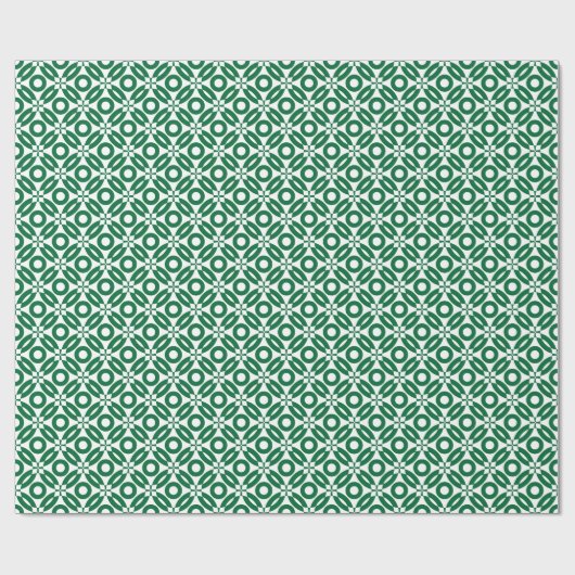 Quilt Style Muster 02 - Forest Green on White Geschenkpapier (Flach)