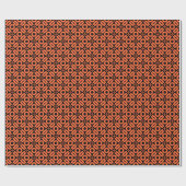 Quilt Style Muster 02 - Herbst Orange auf schwarz Geschenkpapier (Flach)