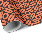 Quilt Style Muster 02 - Herbst Orange auf schwarz Geschenkpapier (Rolleneckpunkt)