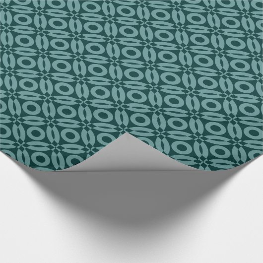 Quilt Style Muster 02 - Ocean Green on Dk Green Geschenkpapier (Ecke)