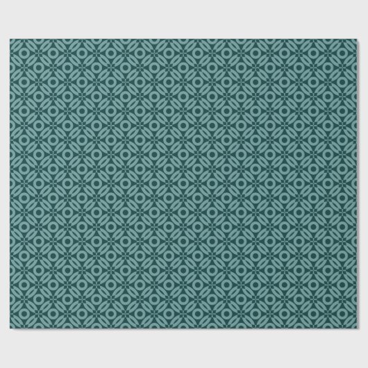 Quilt Style Muster 02 - Ocean Green on Dk Green Geschenkpapier (Flach)