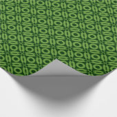 Quilt Style Pattern 02 - Avocado Green auf Dk Gree Geschenkpapier (Ecke)