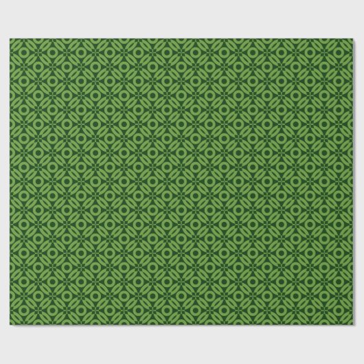 Quilt Style Pattern 02 - Avocado Green auf Dk Gree Geschenkpapier (Flach)