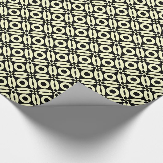 Quilt Style Pattern 02 - Blassgelb auf schwarz Geschenkpapier (Ecke)