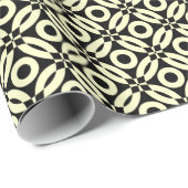 Quilt Style Pattern 02 - Blassgelb auf schwarz Geschenkpapier (Rolleneckpunkt)