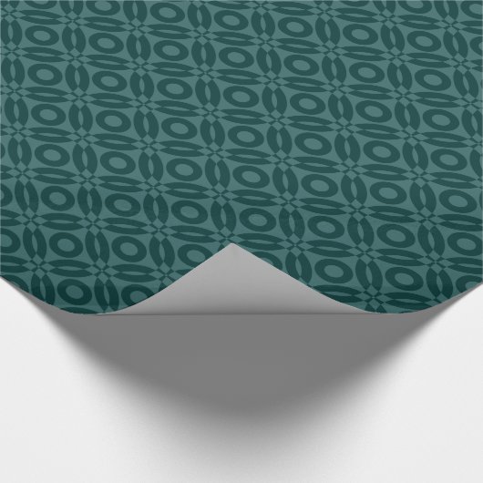 Quilt Style Pattern 02 - Dk Green auf Moss Green Geschenkpapier (Ecke)