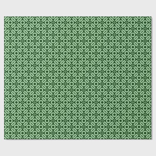 Quilt Style Pattern 02 - Faded Green on Dk Green Geschenkpapier (Flach)
