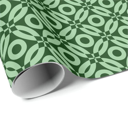 Quilt Style Pattern 02 - Faded Green on Dk Green Geschenkpapier (Rolleneckpunkt)