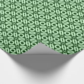 Quilt Style Pattern 02 - Ghost Green auf Dk Green Geschenkpapier (Ecke)