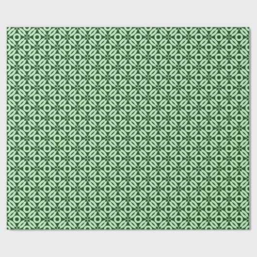 Quilt Style Pattern 02 - Ghost Green auf Dk Green Geschenkpapier (Flach)