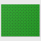 Quilt Style Pattern 02 - Green on Black Geschenkpapier (Flach)