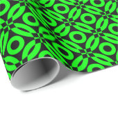 Quilt Style Pattern 02 - Green on Black Geschenkpapier (Rolleneckpunkt)