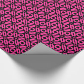 Quilt Style Pattern 02 - Hot Pink auf Schwarz Geschenkpapier (Ecke)