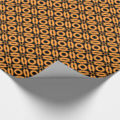 Quilt Style Pattern 02 - Light Orange on Black Geschenkpapier (Ecke)