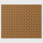 Quilt Style Pattern 02 - Light Orange on Black Geschenkpapier (Flach)