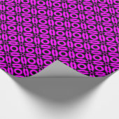 Quilt Style Pattern 02 - Magenta auf schwarz Geschenkpapier (Ecke)