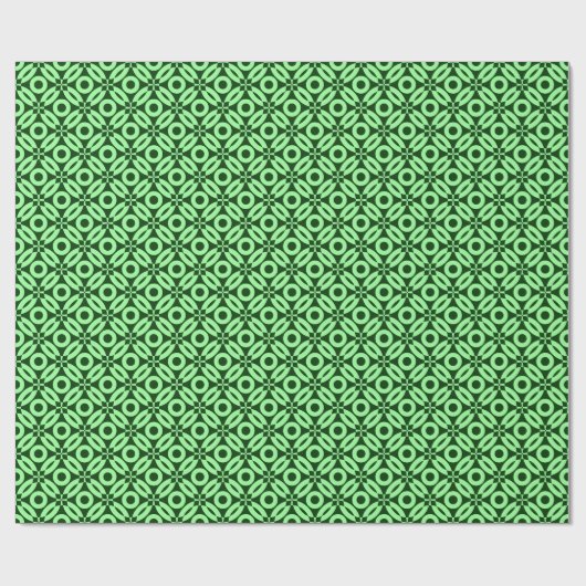 Quilt Style Pattern 02 - Mint Green auf Dk Green Geschenkpapier (Flach)