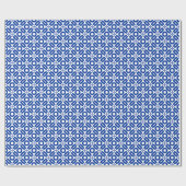 Quilt Style Pattern 02 - Navy Blue on White Geschenkpapier (Flach)