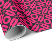 Quilt Style Pattern 02 - Neon Red on Black Geschenkpapier (Rolleneckpunkt)