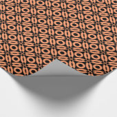 Quilt Style Pattern 02 - Peach on Black Geschenkpapier (Ecke)